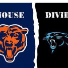Carolina Panthers vs Chicago Bears Divided Flag