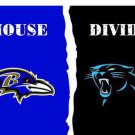 Carolina Panthers vs Baltimore Ravens Divided Flag