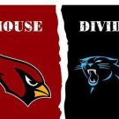 Carolina Panthers vs Arizona Cardinals Divided Flag