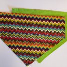 Aztec / Lime Reversible Slip on Collar Bandana - Medium