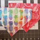 Pineapple / Dark Pink Splash Reversible Slip on Collar Bandana - Medium