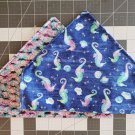 Mermaid / Seahorse Reversible Slip on Collar Bandana - Medium