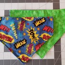 Super Hero / Green Splash Reversible Slip on Collar Bandana - Medium