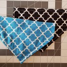 Celebration Blue / Black Pattern Reversible Slip on Collar Bandana - Medium