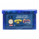 2 Games in 1-Crash & Spyro Pack Volume 1 GBA Cartridge Card EUR Version 2 Games in 1-Crash & Spyro Pack Volume 1 GBA Cartridge Card EUR Version