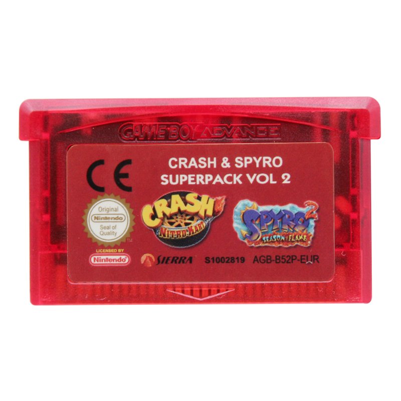 2 Games in 1-Crash & Spyro Pack Volume 2 Gameboy Advance Cartridge Card EUR Version