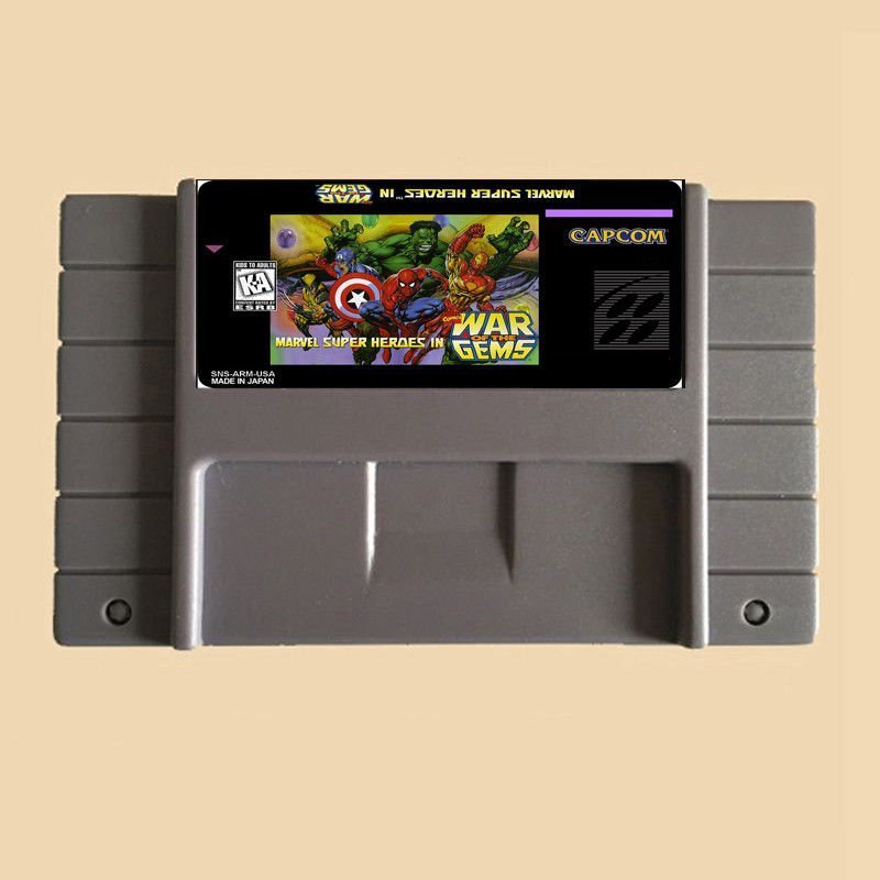 Marvel Super Heroes In War Of the Gems SNES Cartridge Card US Version English