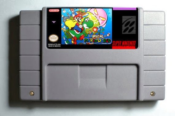 Brutal Mario Super Nintendo SNES NTSC Cartridge Card US Version Battery Save
