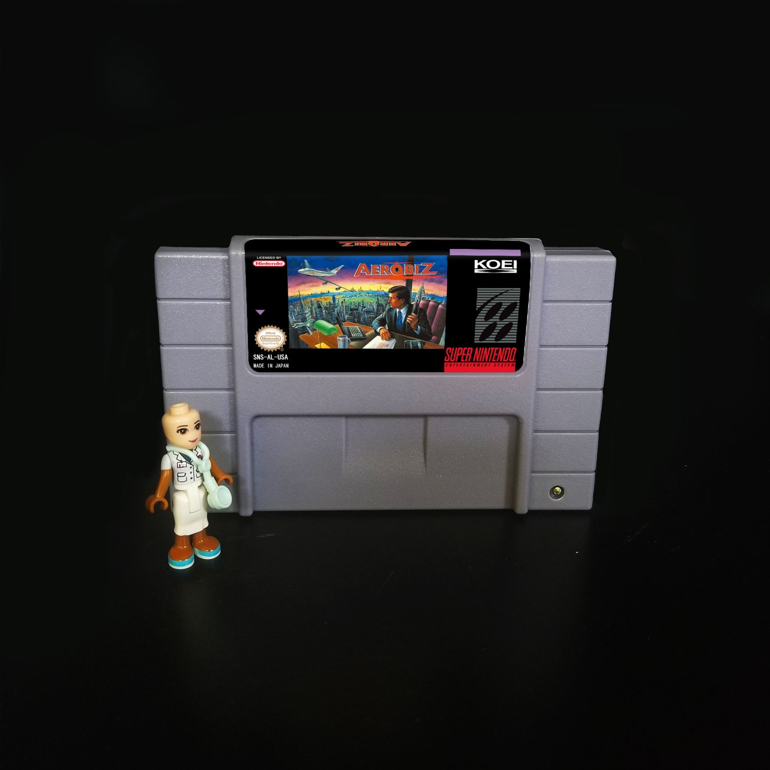 Aerobiz Super Nintendo SNES NTSC Cartridge Card US Version