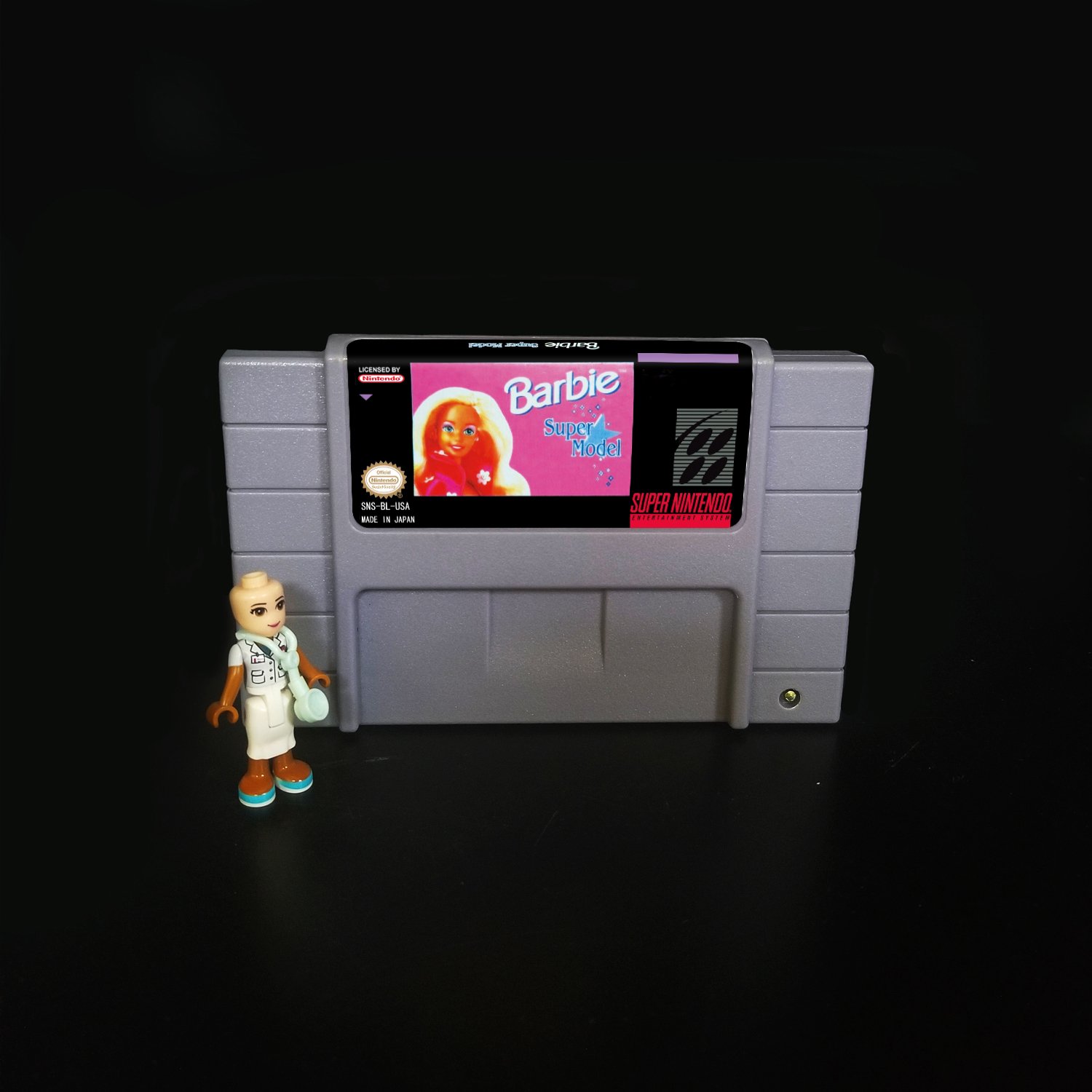 Barbie Super Model Super Nintendo SNES NTSC Cartridge Card US Version