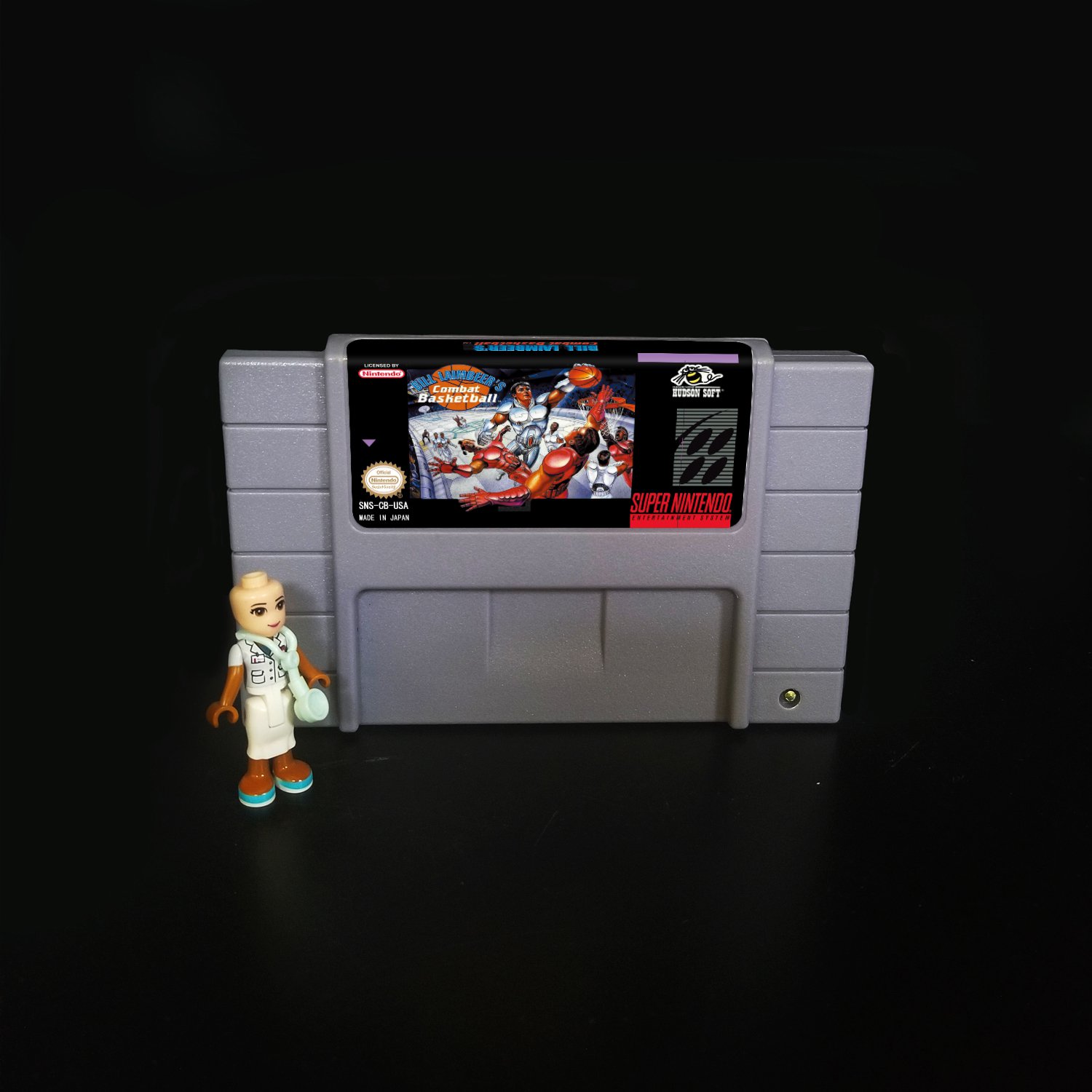 Bill Laimbeer's Combat Basketball Super Nintendo SNES NTSC Cartridge Card US Version
