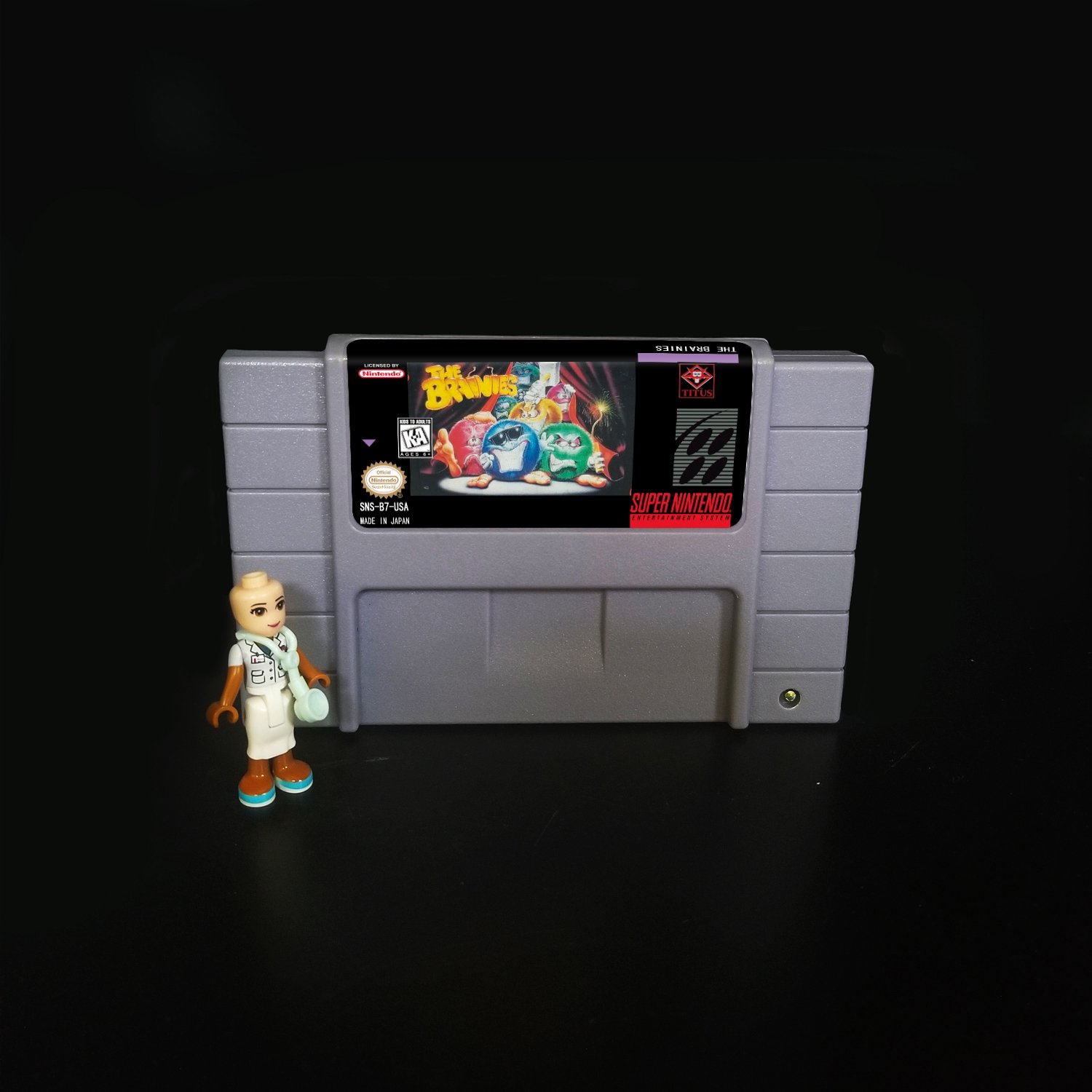 The Brainies Super Nintendo SNES NTSC Cartridge Card US Version