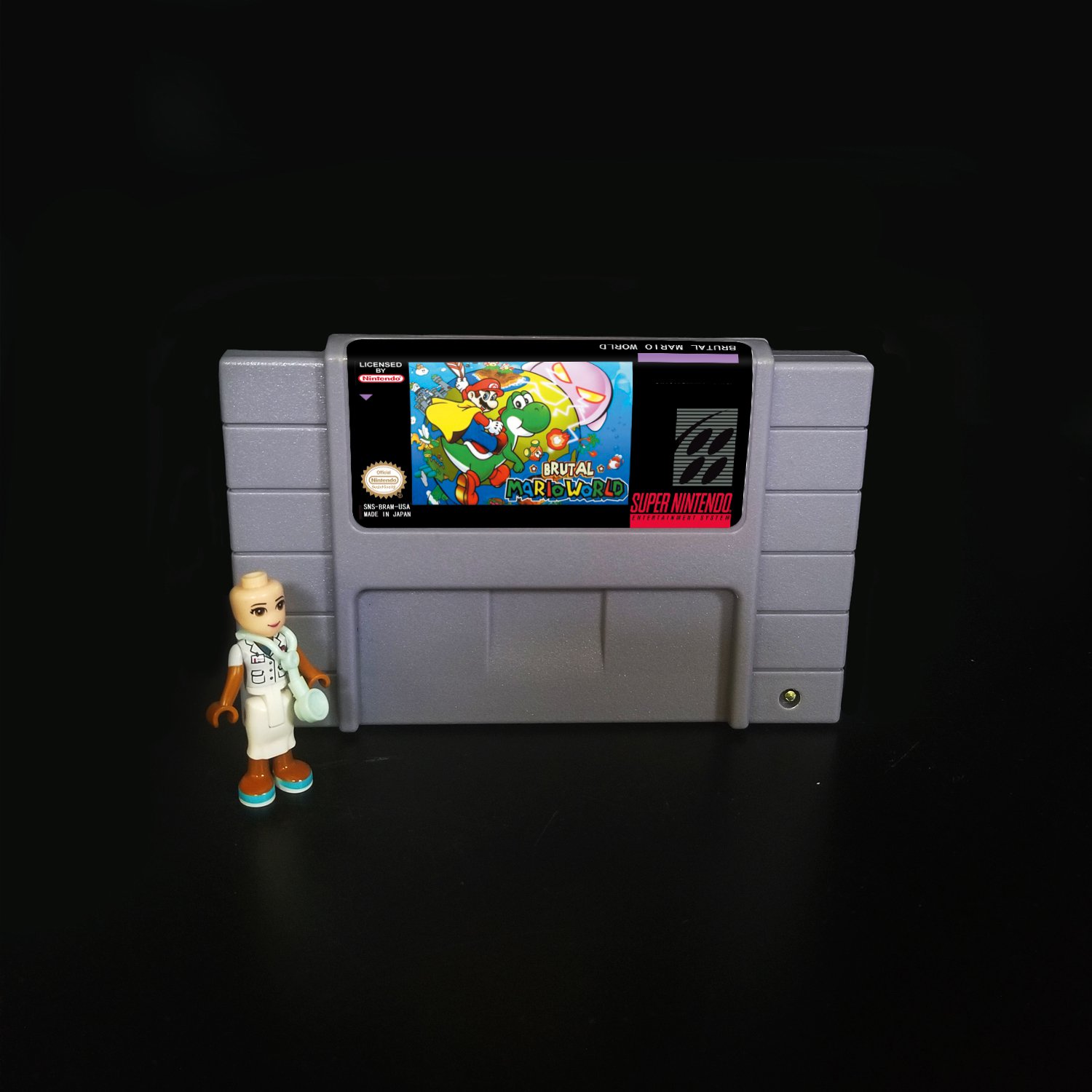 Brutal Mario World Super Nintendo SNES NTSC Cartridge Card US Version