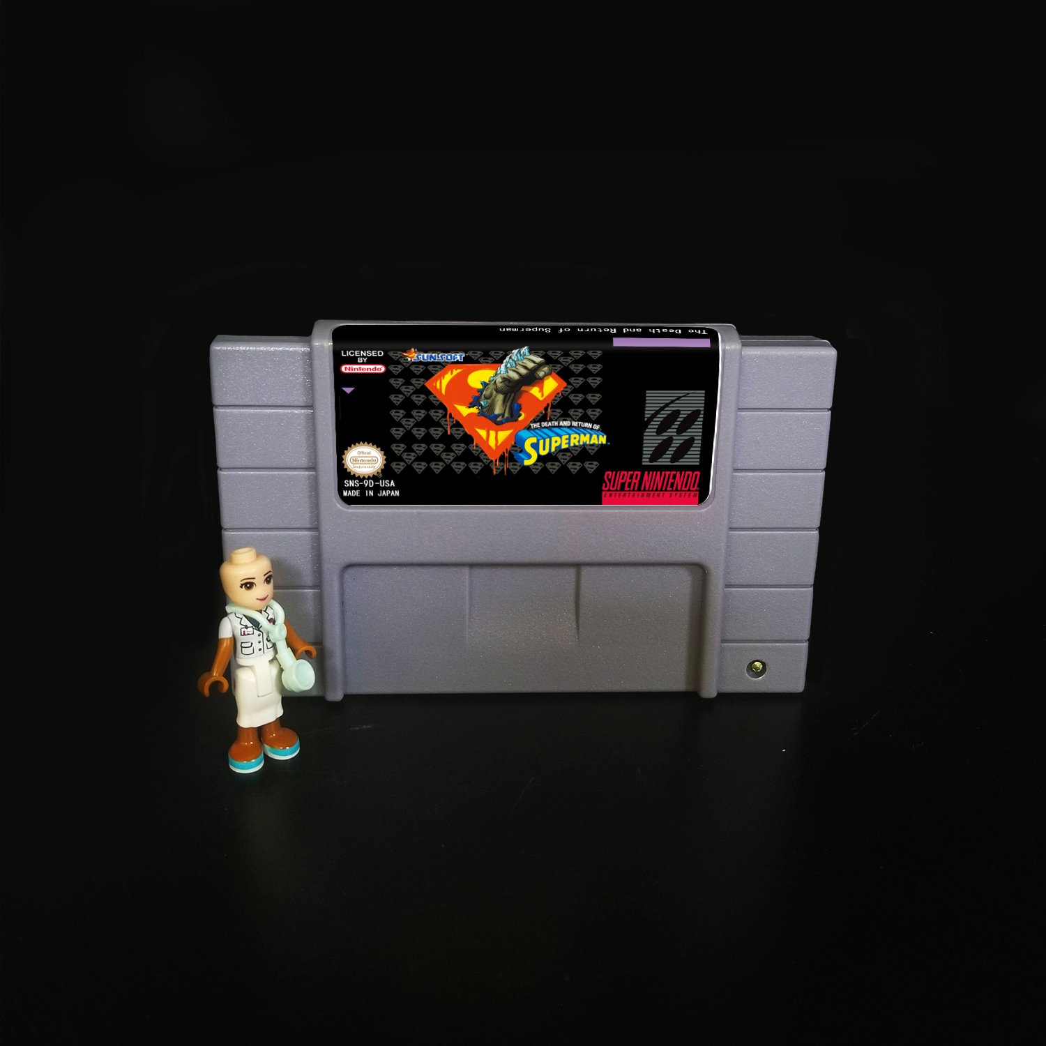 The Death and Return of Superman Super Nintendo SNES NTSC Cartridge Card US Version