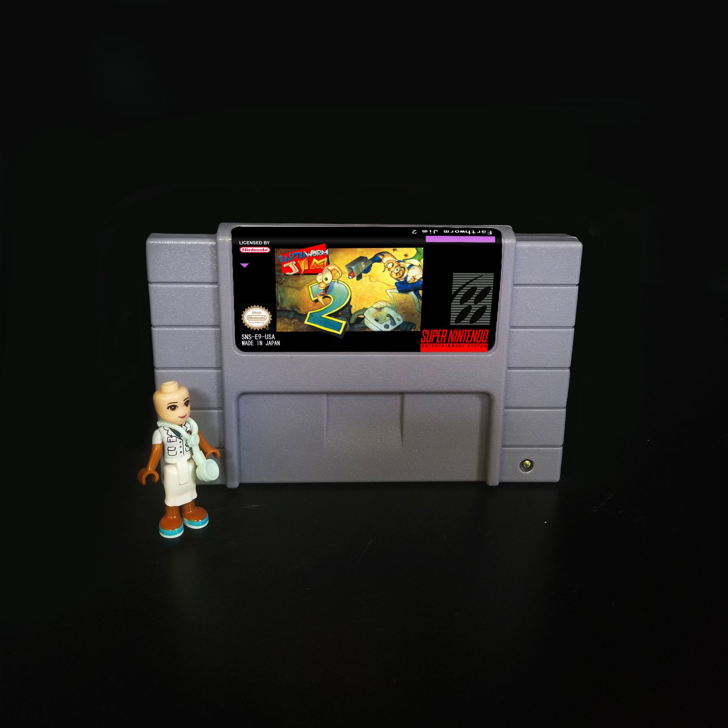 Earth worm Jim 2 Super Nintendo SNES NTSC Cartridge Card US Version