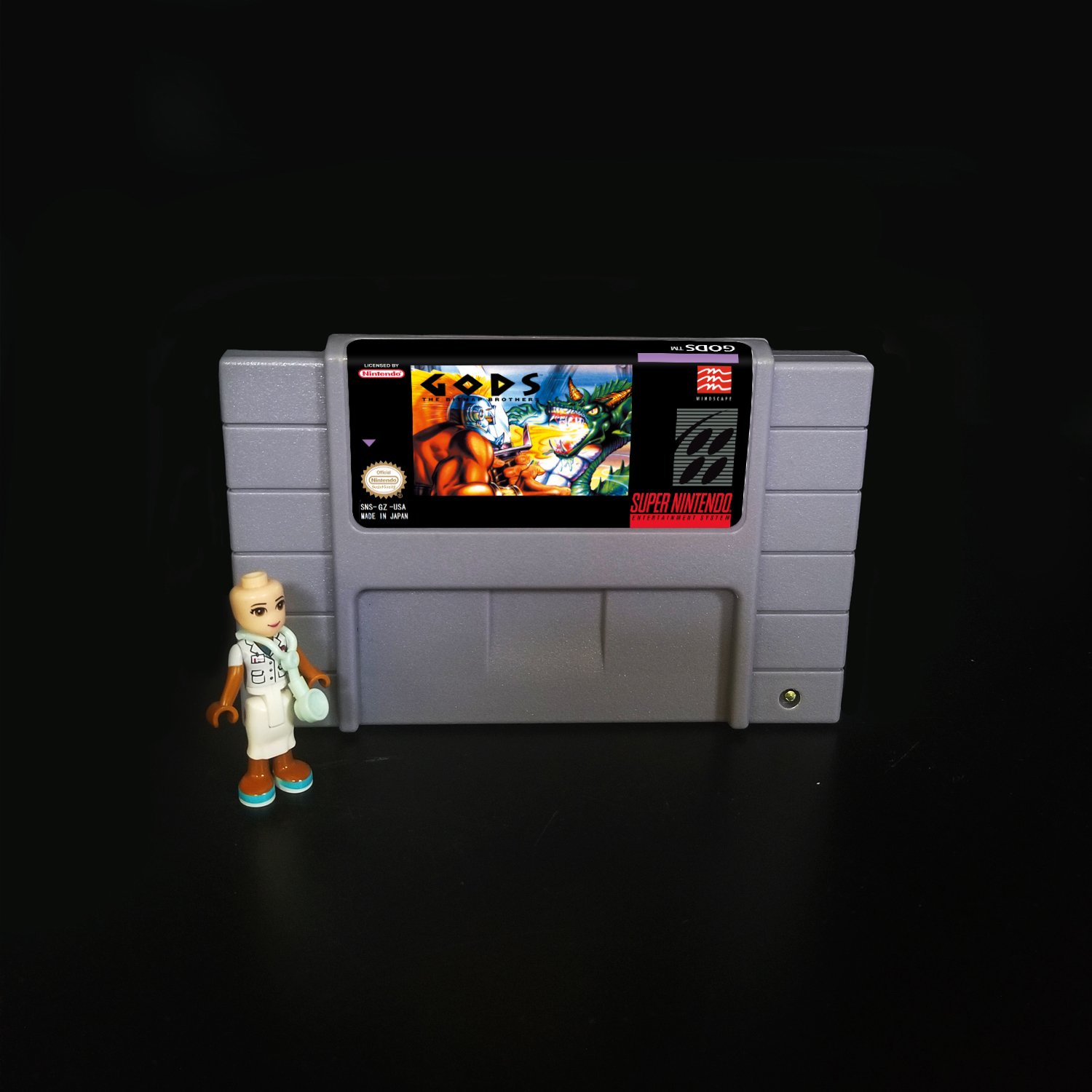 Gods SNES NTSC Cartridge Card US Version
