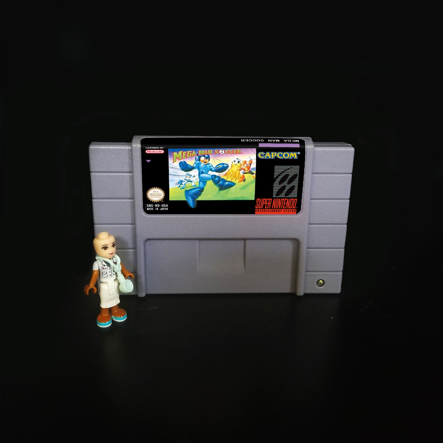 Mega Man Soccer Super Nintendo SNES NTSC 16bit Cartridge Card US