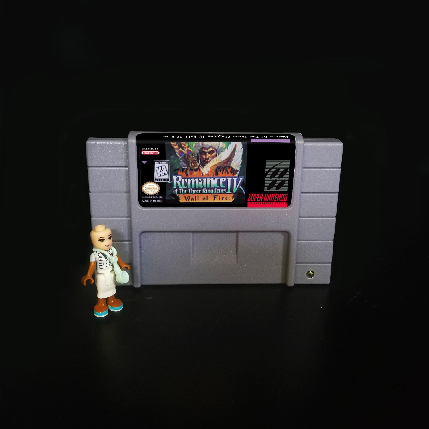 Romance Of The Three Kingdoms IV Wall Of Fire Super Nintendo SNES NTSC 16bit Cartridge Card US