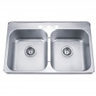 Blue Ocean 31 1/4" KSS918 18 Gauge Stainless Steel Top Mount Kitchen Sink with FREE Strainers