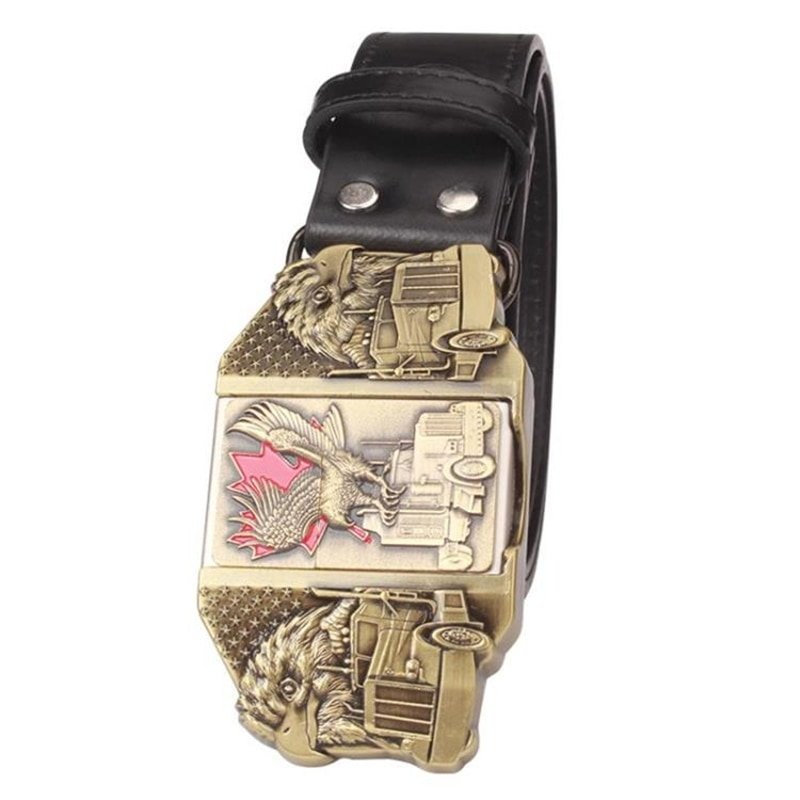 Russian style cigarette lighter belt men's belt lighter buckle metal l