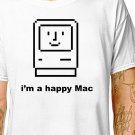 T-Shirt: HAPPY MAC / (tshirt tee top) vintage classic apple macintosh computer geek logo