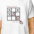T-Shirt: THINK OUTSIDE THE BOX / (tshirt tee top) funny quix puzzle alternative thinking