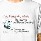 T-Shirt: EINSTEIN - INFINITE STUPIDITY / (tshirt tee top) albert science geek inspirational quote