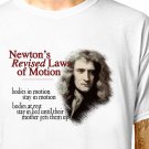T-Shirt: SIR ISAAC NEWTON - LAWS OF MOTION / (tshirt tee top) funny science student teacher