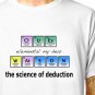 T-Shirt: DEDUCTION - PERIODIC TABLE / (tshirt tee top) funny science geek sherlock holmes