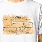 T-Shirt: SLIDE TROMBONE - PATENT / (tshirt tee top) music brass band instrument