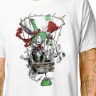 T-Shirt: UNCLE LUBIN / (tshirt tee top) w heath robinson hot air balloon holiday travel