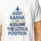 T-Shirt: THE LOTUS POSITION / (tshirt tee top) yoga meditation keep calm karma