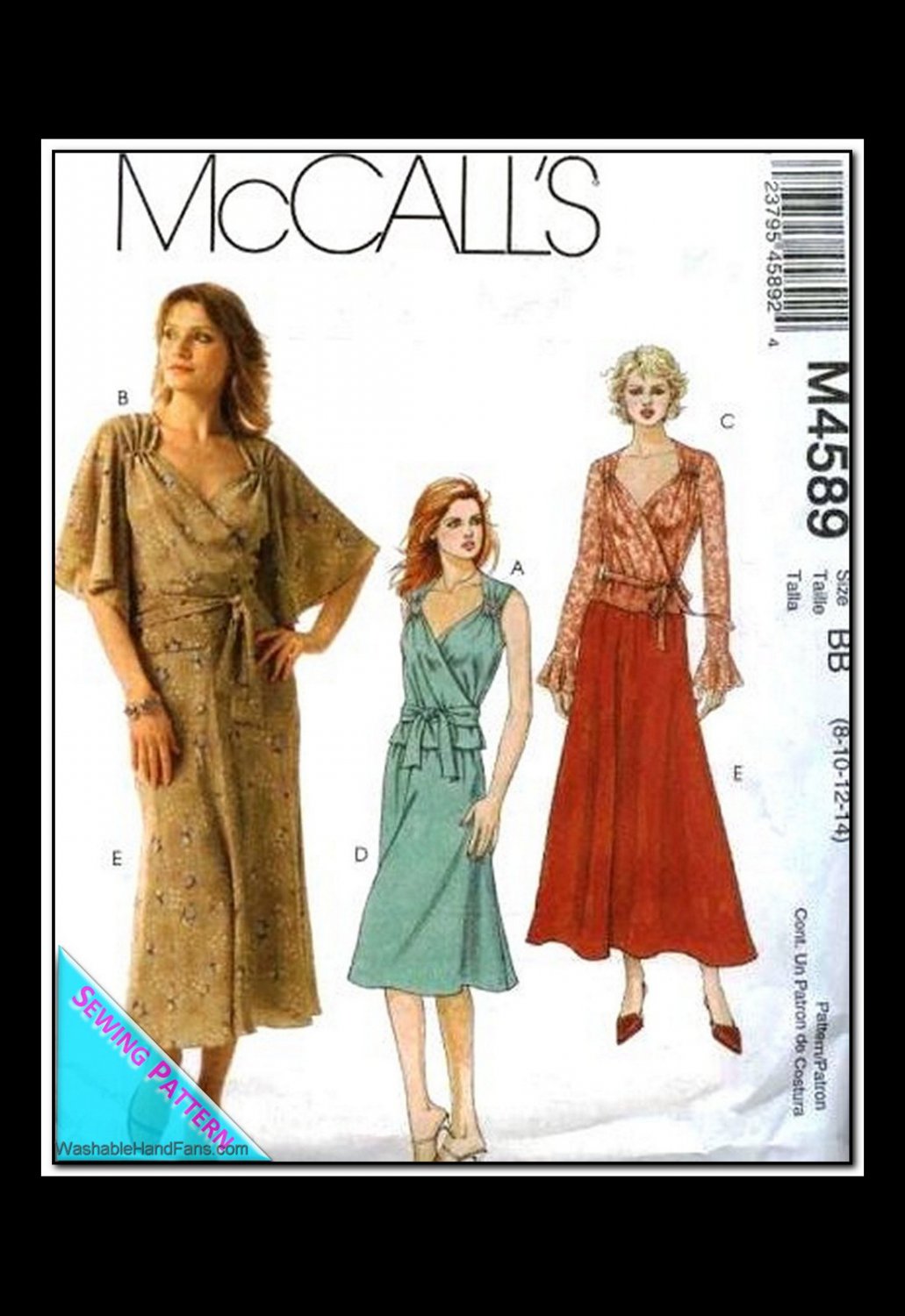 McCalls 4589 Misses Uncut-FF Skirt Top Sewing Pattern sz:DDÂ 12-18 Â©2004