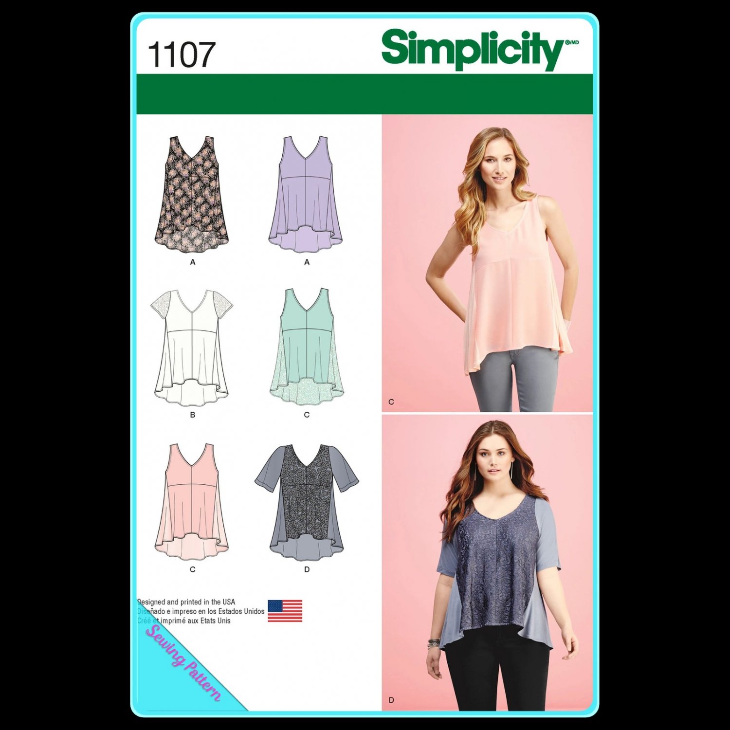 Simplicity 1107 Women's Plus Uncut-FF Dress Top Sewing Pattern sz:XXS-XXLÂ 4-26 Â©2015