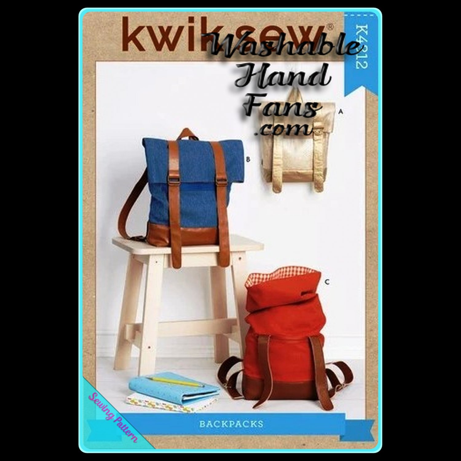 Kwik Sew 4312 BackPack Bags Crafts Uncut-FF ©2020 Pattern