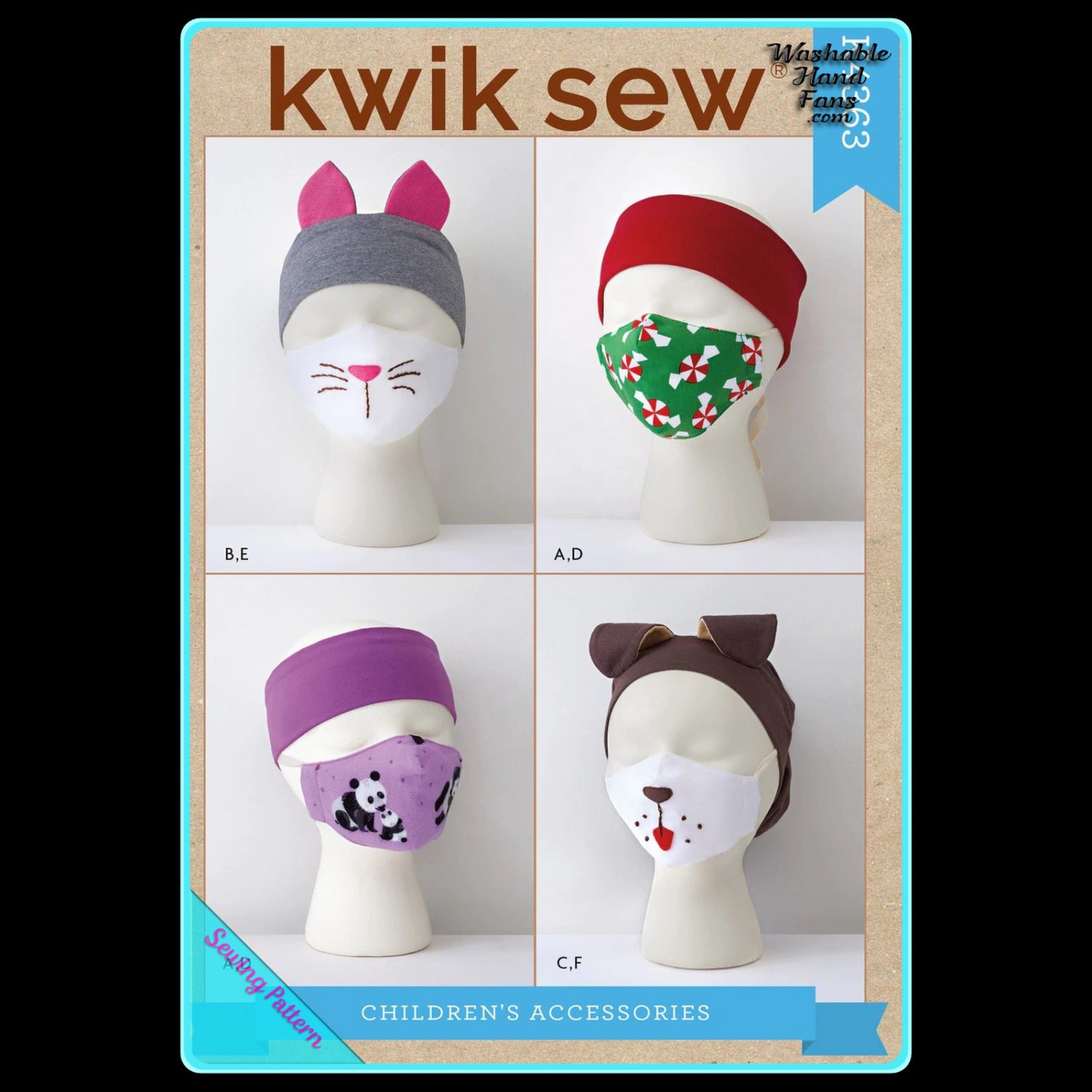 Kwik Sew 4363 Kids' Headbands Uncut-FF Â©2020 Pattern sz:S-LÂ 