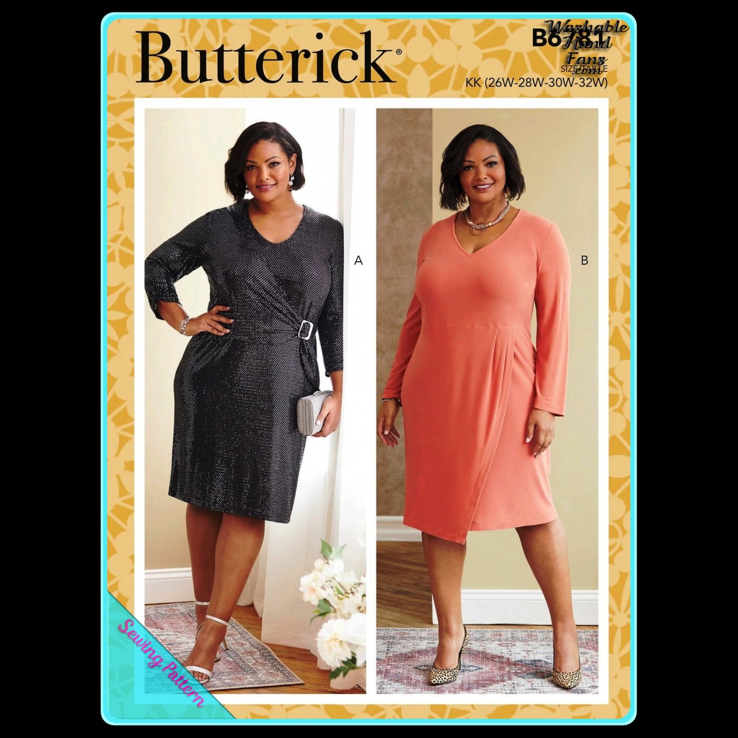 Butterick 6781 Women's Plus Uncut-FF Â©2020 Pattern sz:kkÂ 26W-32WÂ Dress