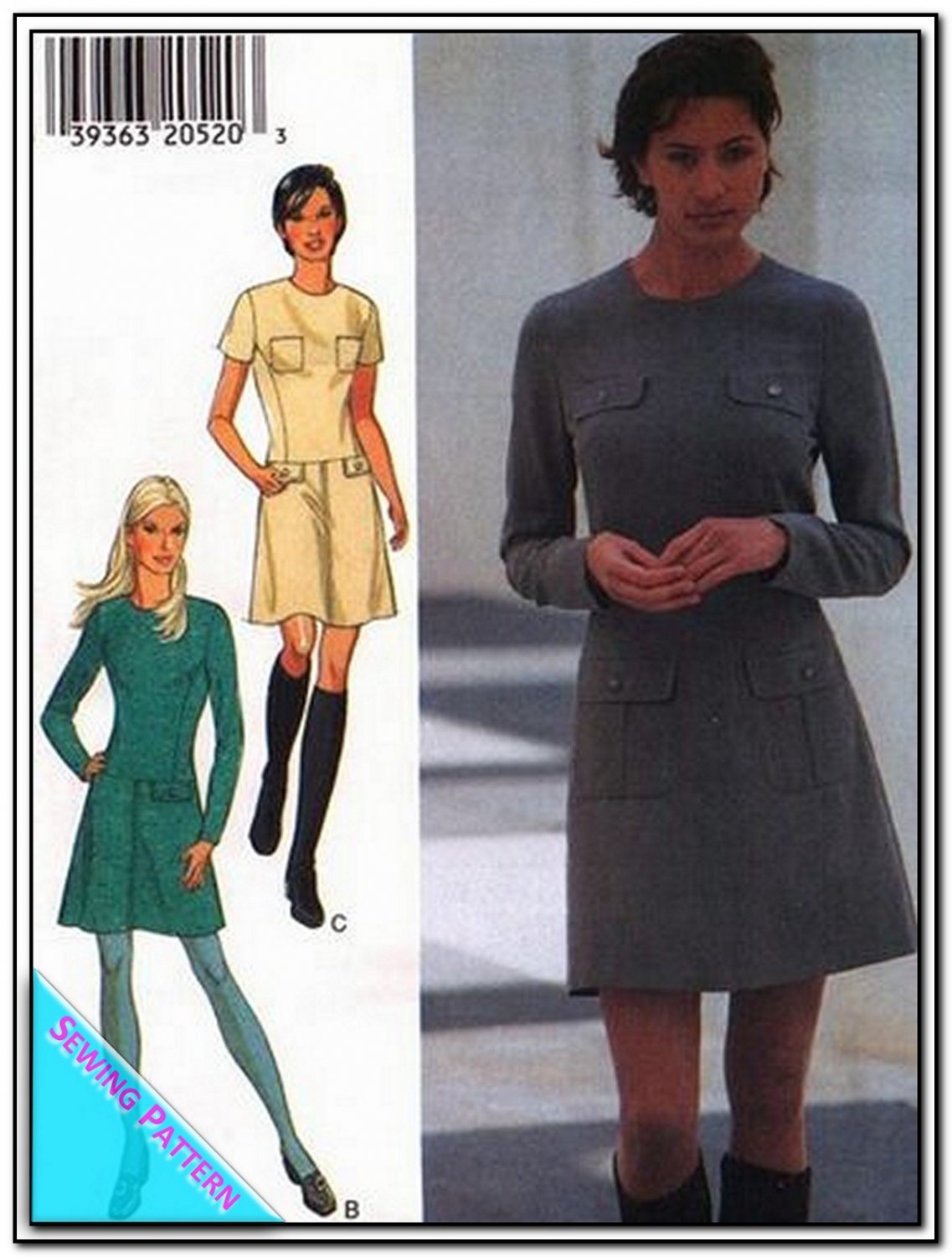 Style 2850 Misses Uncut-FF Dress Sewing Pattern sz:A 8-18 Â©1997