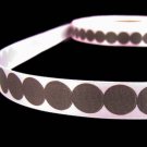 5 Yds Pink Brown Roundabout Polka Dot Polkadot Satin Ribbon 5/8"W(90/30/23/5)