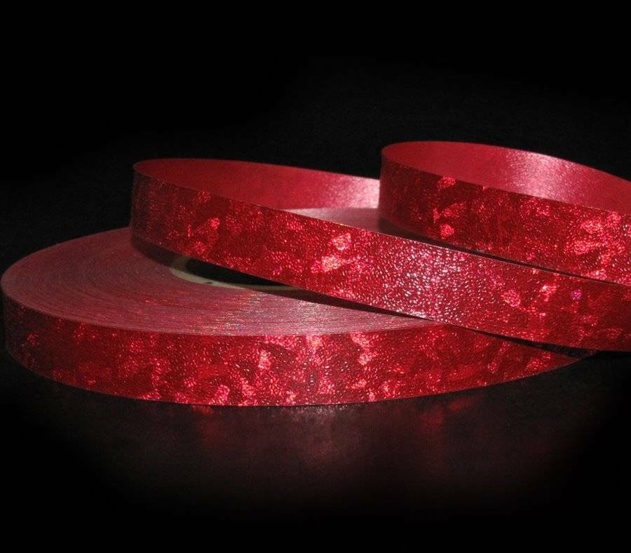 10 Yards Red Crystal TEXTURED Waterproof Acetate Ribbon 3/4""W