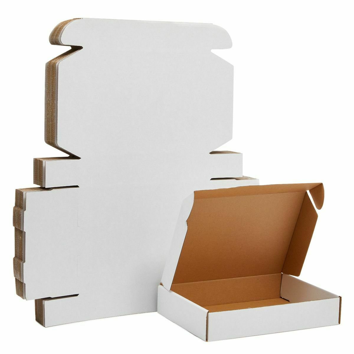 25 Pack White Corrugated Mailer Box, Shipping Packing Boxes, 11 x 8 x 2 Inches