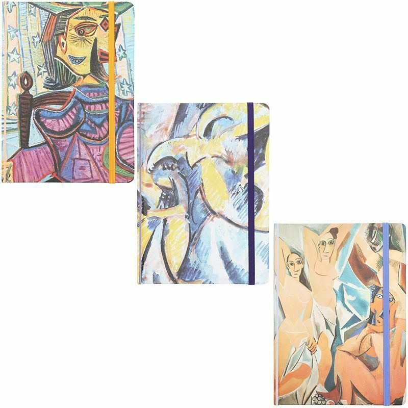 3-Pack Pablo Picasso Hard Cover Diary Journals Notebooks Lined Pages, 7""x5""