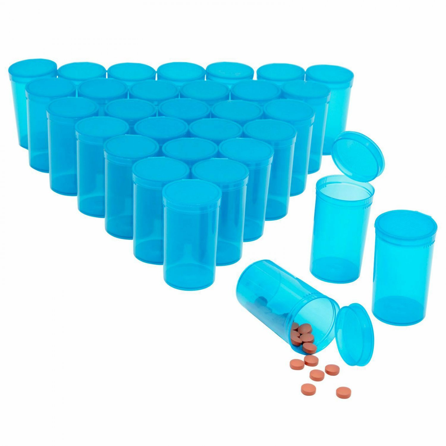 Juvale Empty Prescription Pill Vial Container 19 Dram Bottles (30 Count)