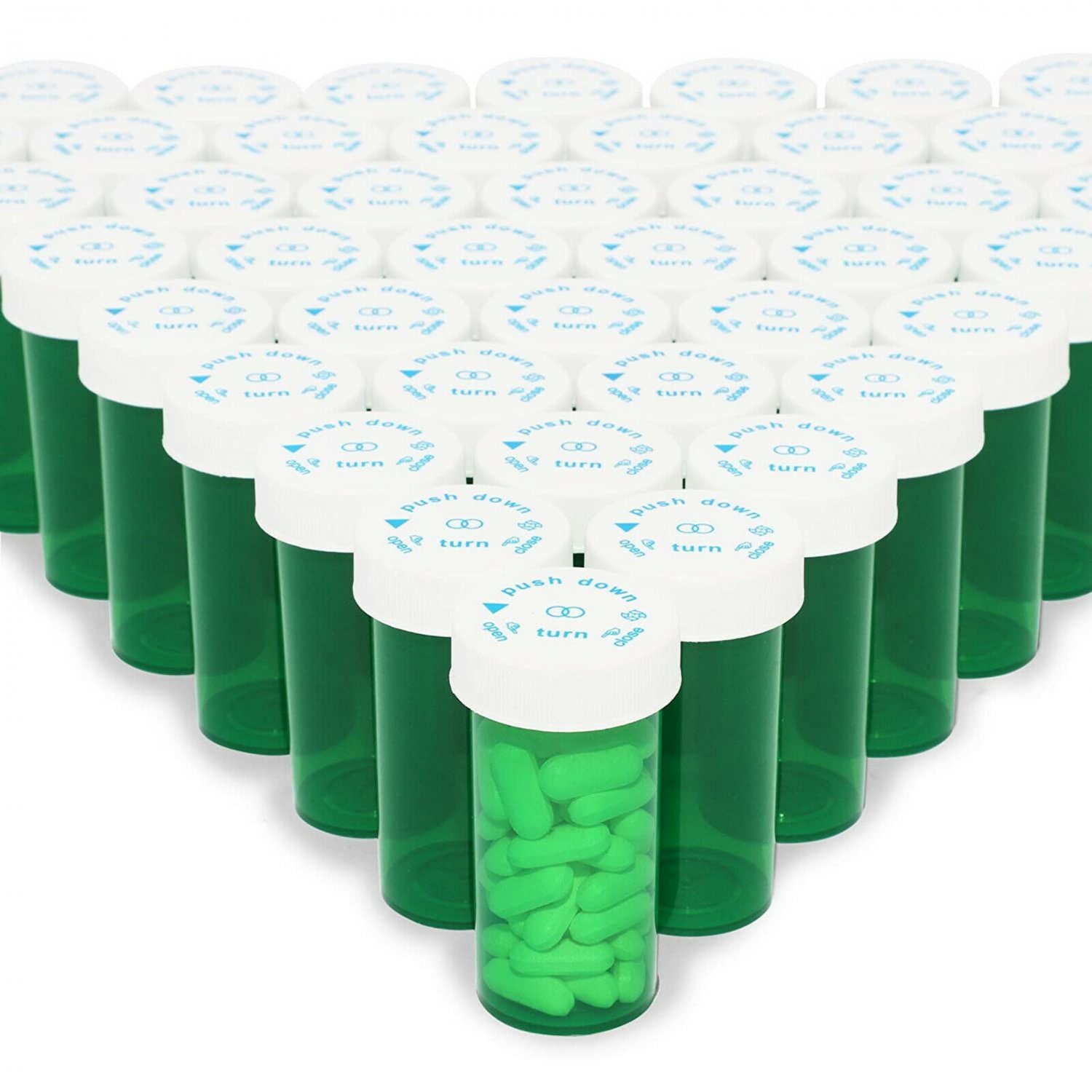 Empty Prescription Pill Bottles with Child Resistant Caps (13 Dram, 250Pack)