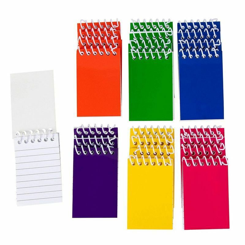 24 Pack Mini Small Spiral Notepads Notebooks Lined Paper, 6 Color, 2x3.5""