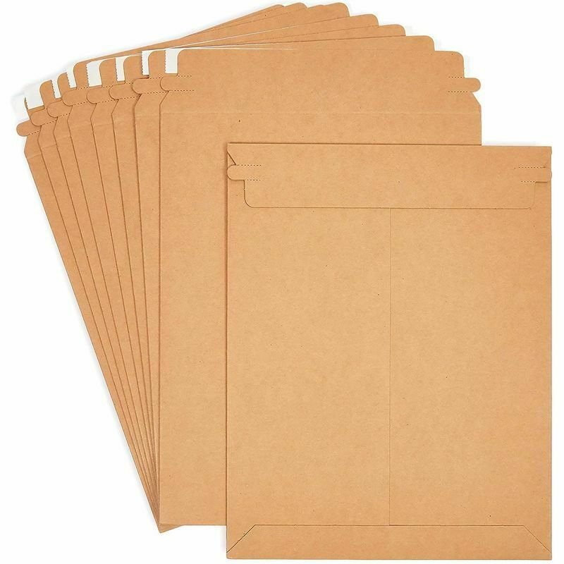 Rigid Mailing Envelopes, Stay Flat Mailers (9 x 11.5 In, 100 Pack)