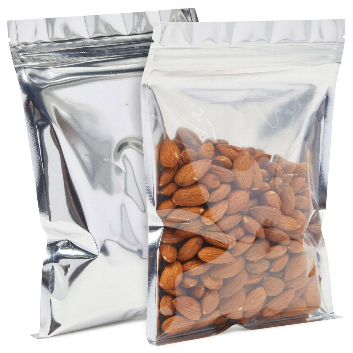 200 Pack Resealable Zip Silver Foil Bags Pouch for Snack Small Business 5.5x7.9""