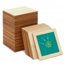 60-Pack Unfinished Wood Pieces, Wooden Squares Cutout Tiles for DIY, 3 x 3 inch