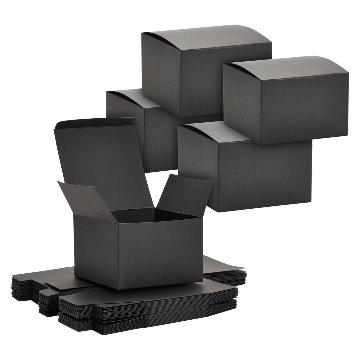 30 Pack Black Gift Boxes with Lids for Presents, Groomsman Proposal, 6x6x4 in