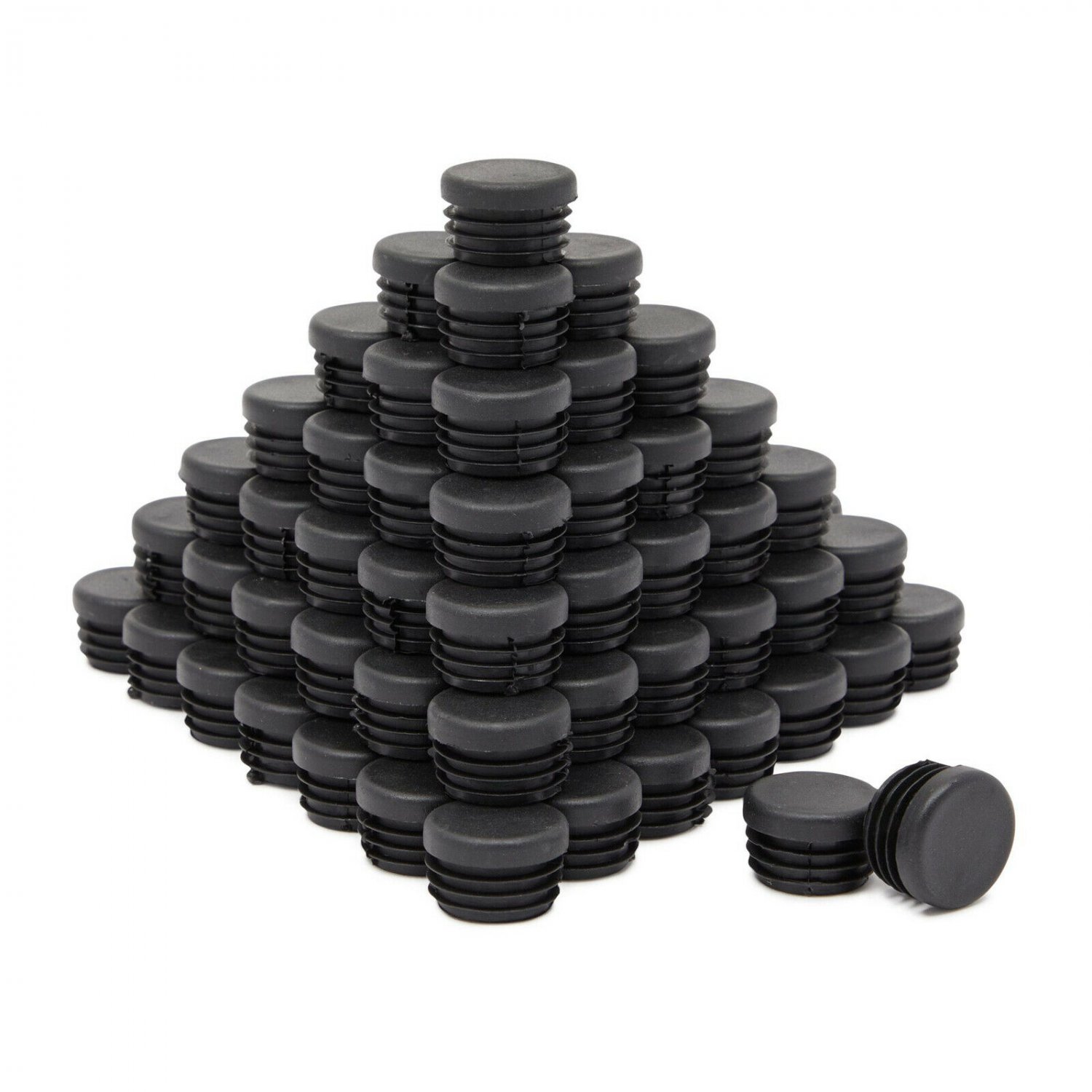 100 Pack Round Plastic Rubber Tube Plugs with Tubing Cap for Metal Pipe, 3/4""